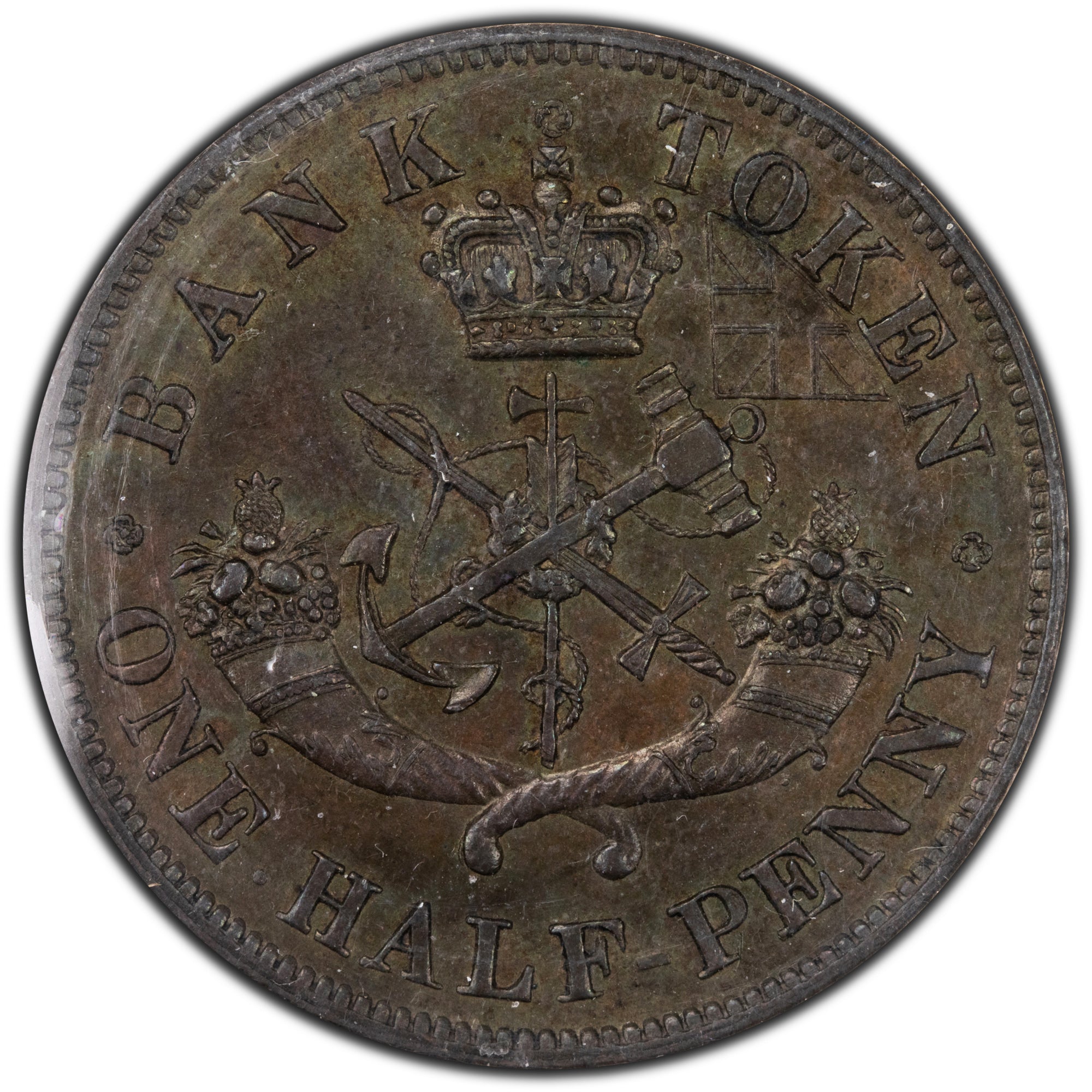 Upper Canada 1850 1/2 Half Penny Token PC-5A Br #720 - ICCS AU-55 - The ...