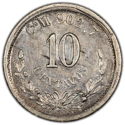 Mexico 1891 Ca M 10 Centavos Silver Coin
