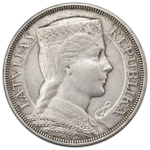 SOLD Latvia 1929 5 Lati Silver Coin KM #9