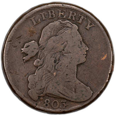 United States 1803 Sml Date Lg Fraction Draped Bust Large Cent Coin