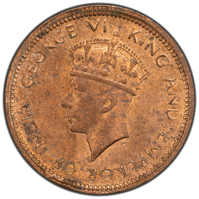 Ceylon 1937 1/2 Cent Coin KM #110