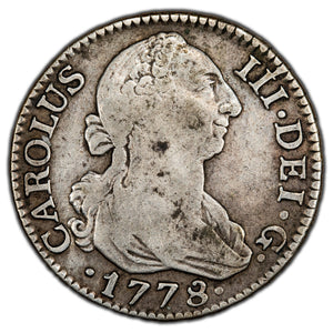 SOLD Spain 1778 MPJ 2 Reales Silver Coin KM #412.1