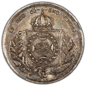 SOLD Brazil 1862 200 Reis Silver Coin KM #469