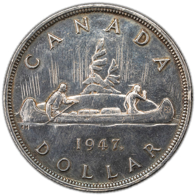 SOLD Canada 1947 Maple Leaf $1 Silver Dollar Coin - Cleaned