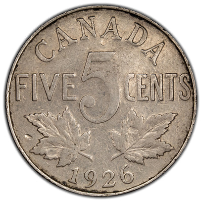 SOLD Canada 1926 Far 6 5 Cents Nickel Coin - Damaged