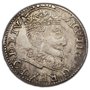 SOLD Duchy of Livonia 1595 Riga 3 Grossus Silver Coin