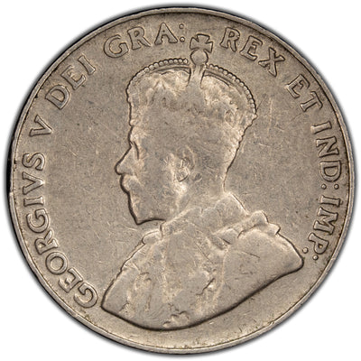 Canada 1926 Far 6 5 Cents Nickel Coin - VG-10