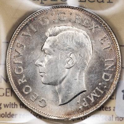 SOLD Canada 1947 Maple Leaf 50 Cents Silver Coin - ICCS MS-64