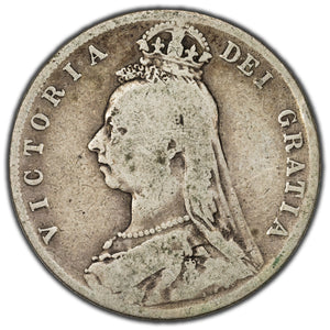 SOLD Great Britain 1889 1/2 Half Crown Silver Coin KM #764