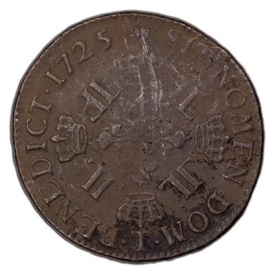 SOLD France 1725-T Ecu Silver Coin - Environmental Damage / Obv. Scratch