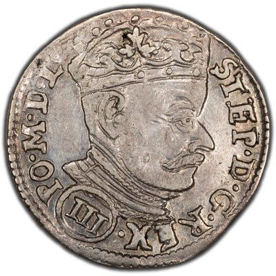 SOLD Poland 1580 Wilno Value Under Bust 3 Grosze Silver Coin