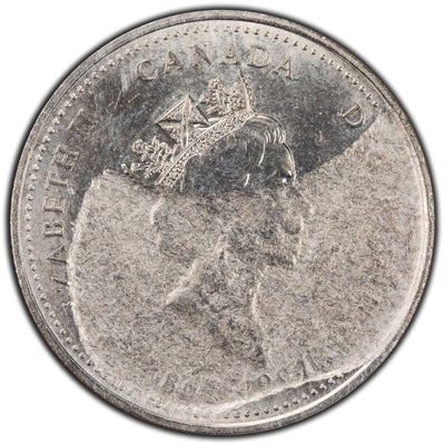 Canada 1992 NWT 25 Cents Quarter Coin - ICCS MS-60 Large Planchet Flaw Error