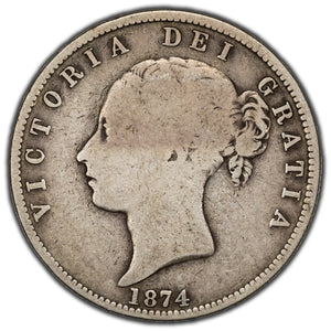 SOLD Great Britain 1874 1/2 Half Crown Silver Coin KM #756