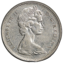 Canada 1968 5 Cents Nickel Error Coin - Partial Brockage