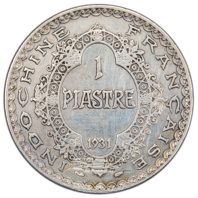 SOLD French Indochina 1931 Piastre Silver Coin - Cleaned / Damage