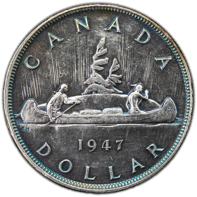 SOLD Canada 1947 Blunt 7 $1 Silver Dollar Coin - Cleaned