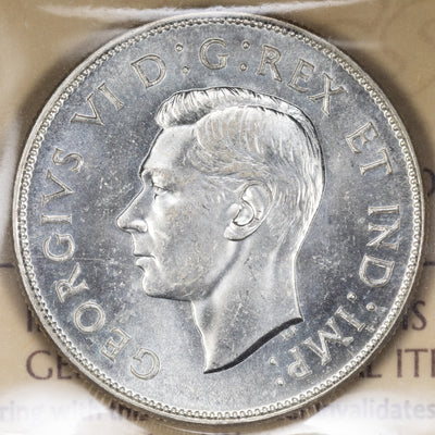 SOLD Canada 1946 50 Cents Half Dollar Silver Coin - ICCS MS-64