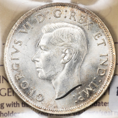SOLD Canada 1939 50 Cents Half Dollar Silver Coin - ICCS MS-64