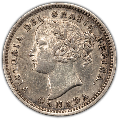 Canada 1901 10 Cents Dime Silver Coin - Cleaned