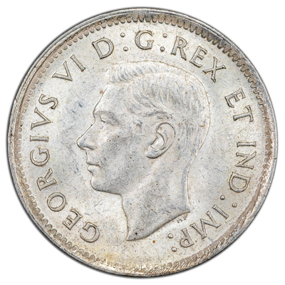 Canada 1943 10 Cents Dime Silver Coin - AU+