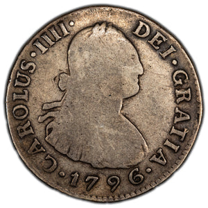 SOLD Peru 1796 2 Reales Silver Coin KM #95