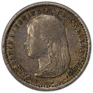 Netherlands 1892 10 Cents Silver Coin KM #116