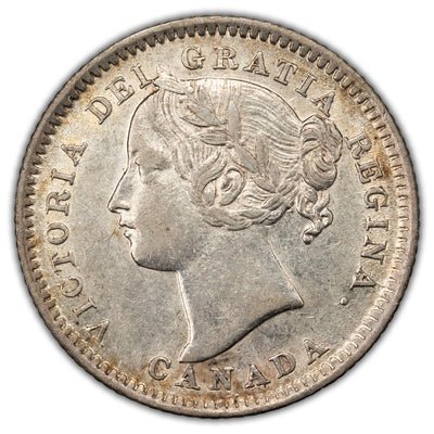 Canada 1900 10 Cents Dime Silver Coin - EF-45