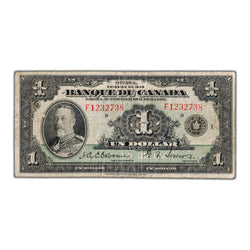 $1 1935 Banque du Canada Note French Text BC-2 - VG/F
