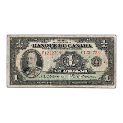 $1 1935 Banque du Canada Note French Text BC-2 - VG/F