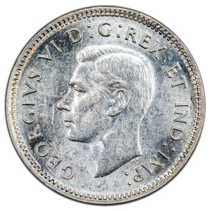 Canada 1943 10 Cents Dime Silver Coin - AU-55