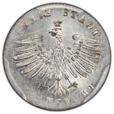 SOLD Germany Frankfurt 1853 1 One Kreuzer Silver Coin - PCGS MS-65