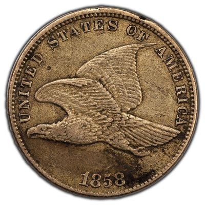 SOLD United States 1858 Small Letters 1 One Cent Flying Eagle Coin