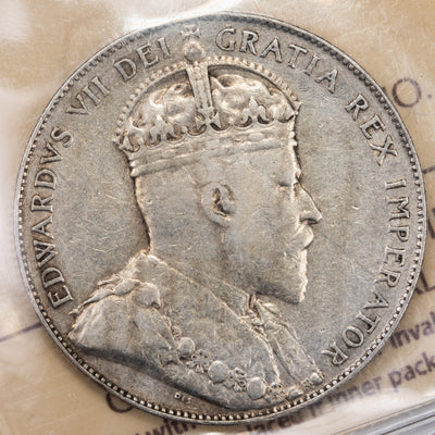 SOLD Canada 1907 50 Cents Half Dollar Silver Coin - ICCS VF-30