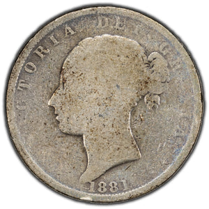 SOLD Great Britain 1881 1/2 Half Crown Silver Coin KM #756