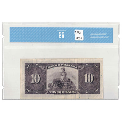 SOLD $10 1935 Bank Of Canada Note English Text BC-7 - CCCS VF-25