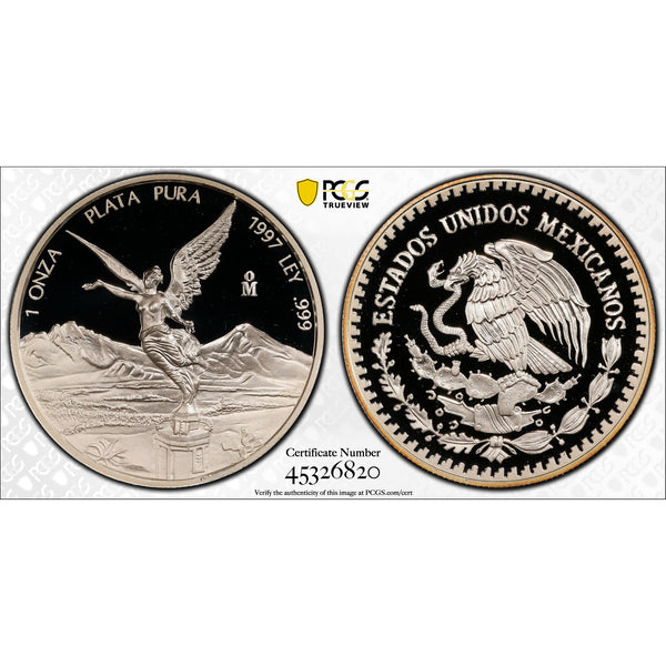 SOLD Mexico 1997 1oz .999 Fine Silver Libertad 1500 Mintage