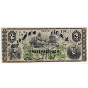 SOLD $2 1870 Dominion of Canada Note Payable at Montreal DC-3a