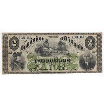 SOLD $2 1870 Dominion of Canada Note Payable at Montreal DC-3a