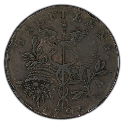 SOLD Great Britain 1793 Sir Isaac Newton Middlesex Condor Token DH #1033
