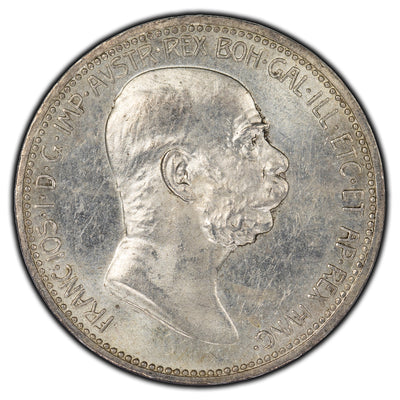 SOLD Austria 1908 60th Year Of Reign Corona Silver Coin KM #2808