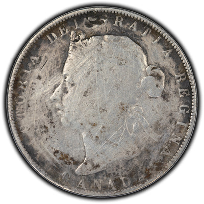 SOLD Canada 1890-H 50 Cents Silver Coin Key Date - Scratched Plugged Hole