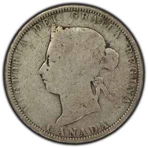 SOLD Canada 1883-H 25 Cents Silver Coin - G-4