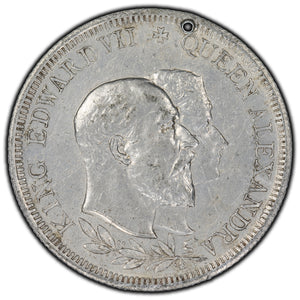 SOLD Great Britain 1902 King Edward VII Coronation Aluminium Medal - Holed