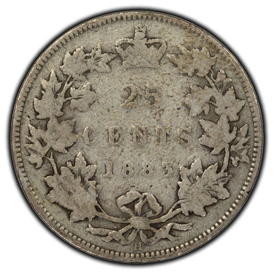 SOLD Canada 1883-H 25 Cents Silver Coin - G-4