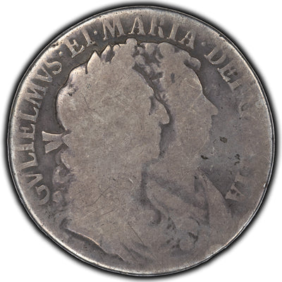 SOLD Great Britain 1689 Half Crown KM #472.1 Love Token - "WMC"