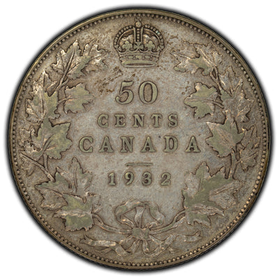 SOLD Canada 1932 50 Cents Silver Coin - VG-10