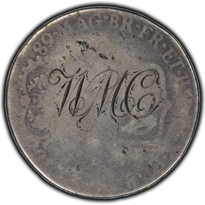 SOLD Great Britain 1689 Half Crown KM #472.1 Love Token - "WMC"