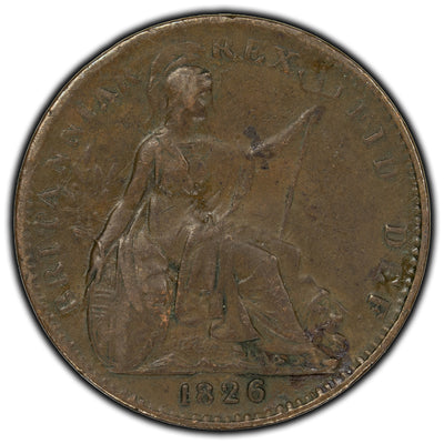 Great Britain 1826 Farthing Coin KM #697