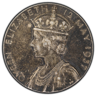 Great Britain 1937 King George VI Coronation Silver Medal Eimer #2046b