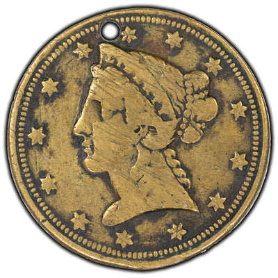 United States 1868 Liberty Head Token - Holed